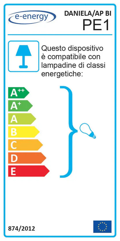Applique da parete Daniela bianca E27 1 luce