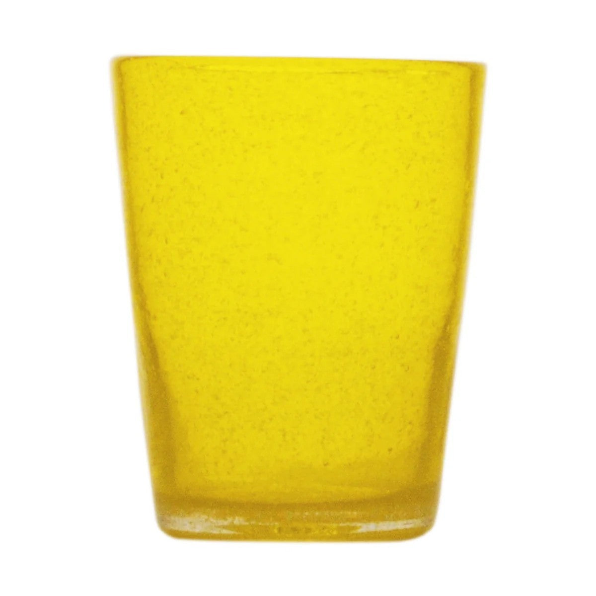 Verre à eau transparent original memento jaune en verre soufflé 0,25L