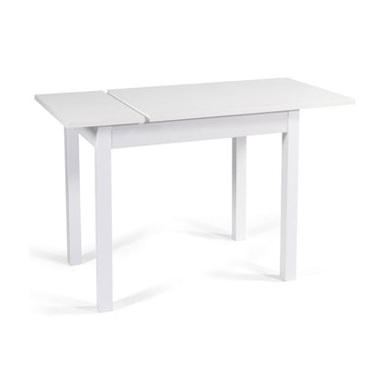 Table à manger extensible Frêne Blanc bois mélaminé 60x90/120 cm