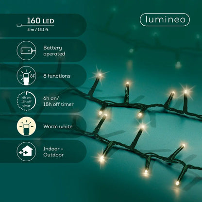 Catena luminosa LED Compact verde e bianco caldo da esterno 4 m