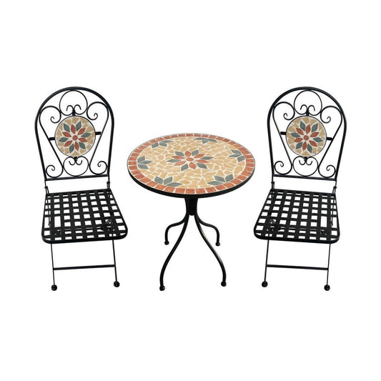 Ensemble en fer classique Ischia avec table et deux chaises