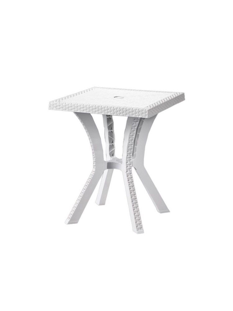 Table Rigoletto en résine blanche 60x60x70h cm