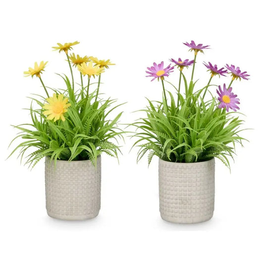 Vase en ciment pour fleurs 16 x 16 x 22 h couleurs assorties
