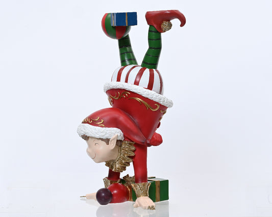 Elfo ragazzo in dipoliresina rosso 33,2x29,8x58 cm