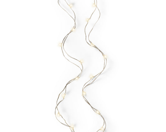 Micro luci LED fisse 295cm 60 led argento