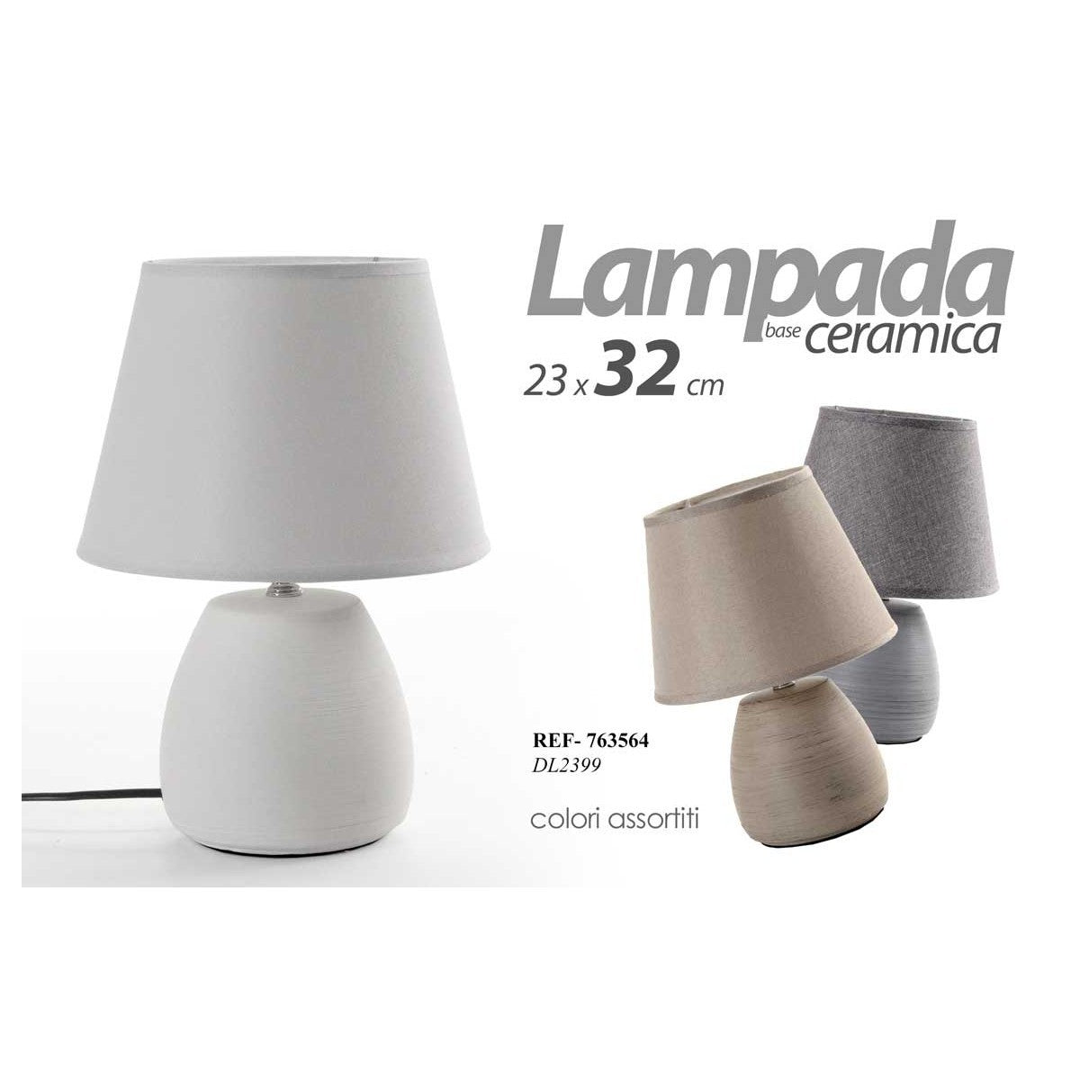 Lampada in ceramica 23x32 cm - 1 pezzo assortito