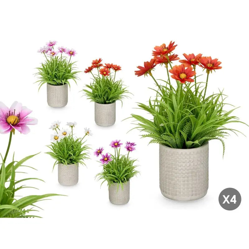 Vase en ciment pour fleurs 18 x 18 x 23 h coloris assortis