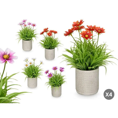 Vase en ciment pour fleurs 18 x 18 x 23 h coloris assortis
