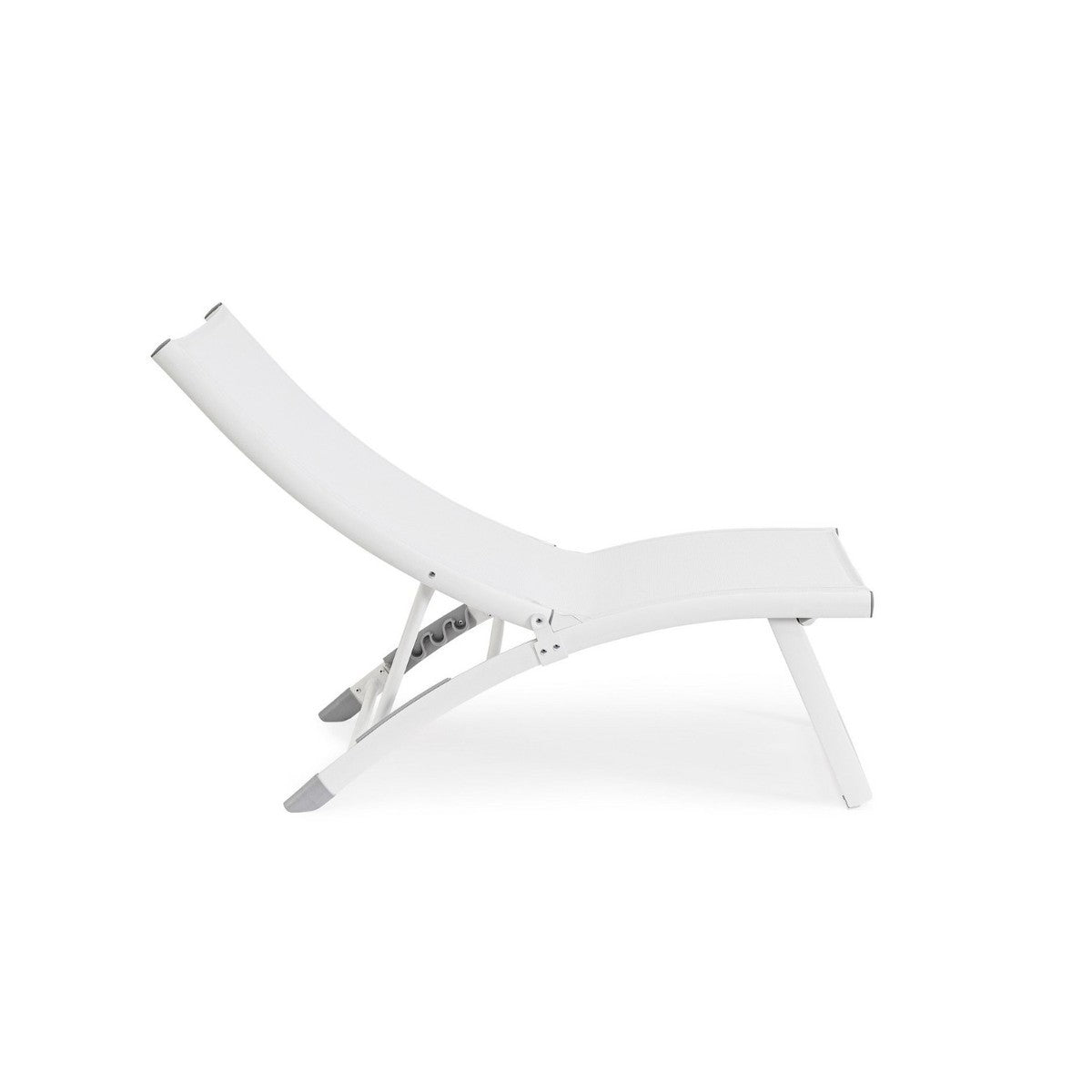 Fauteuil lounge inclinable blanc Bizzotto Taylor en aluminium et textilène 53 x 166,5 x 90 cm