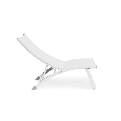 Fauteuil lounge inclinable blanc Bizzotto Taylor en aluminium et textilène 53 x 166,5 x 90 cm