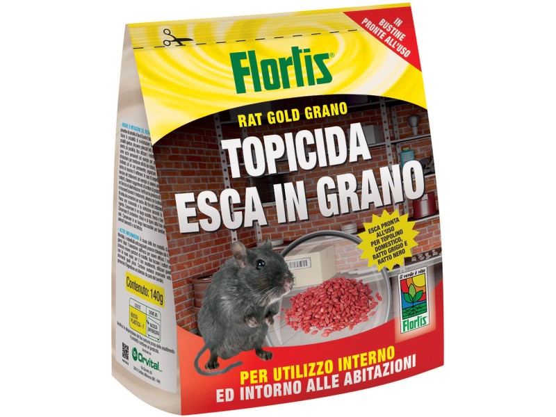 Flortis appât aux céréales poison pour rat 140g