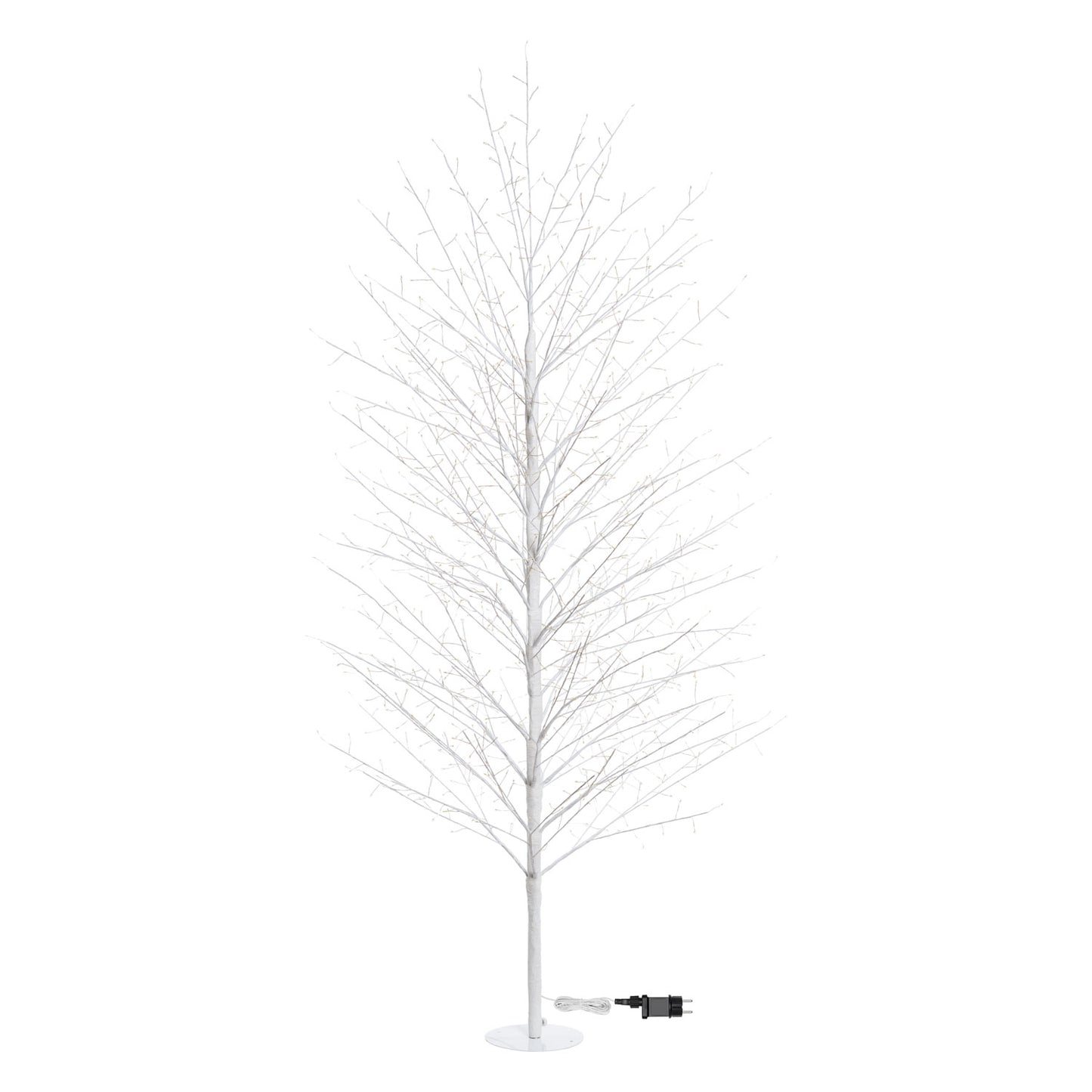 Arbre branches blanches 110x200 cm avec LED