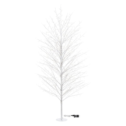 Arbre branches blanches 110x200 cm avec LED
