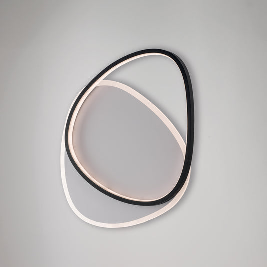 Plafoniera bicolore con LED CCT e telecomando, H.5 x L.45x37 cm