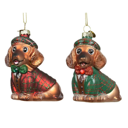 Decorazione natalizia cagnolino in vetro H8 cm – 1 pezzo assortito
