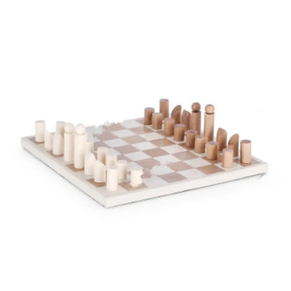 Decorazione scacchi Fortune naturale e bianca 35,5 × 35,5 cm