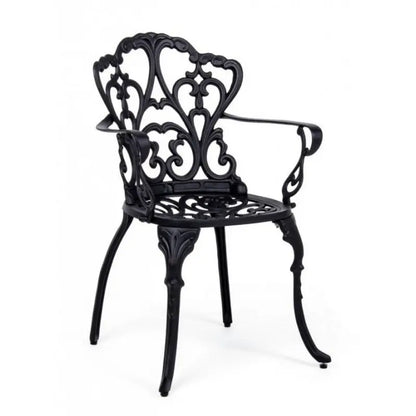 Chaise d'extérieur Victoria en aluminium anthracite cm 57,5x 58x 87,5h