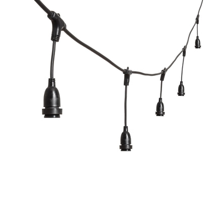 Douille E27 500xH30cm avec câble en caoutchouc noir, usage extérieur