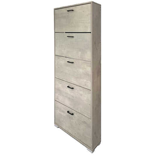 SCARPIERA 5 ANTE IN KIT COL CEMENTO MELAMINICO DA 18MM 180X720X1800HMM