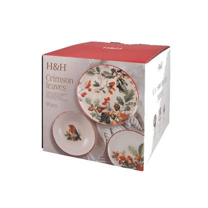 Servizio tavola Crimson Leaves 18 pezzi in stoneware Coupe