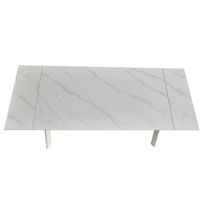 Table extensible blanche 160x90x76 cm