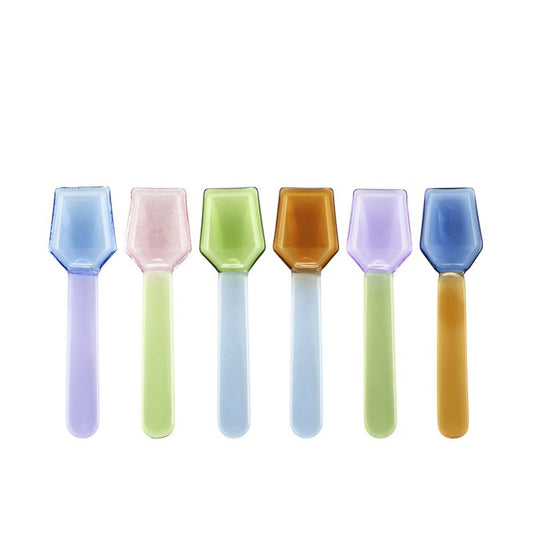 Set 6 cucchiaini Gelato In vetro borosilicato ass