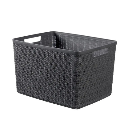 Panier rectangulaire gris Curver en jute 20l cm 36x28x23 h