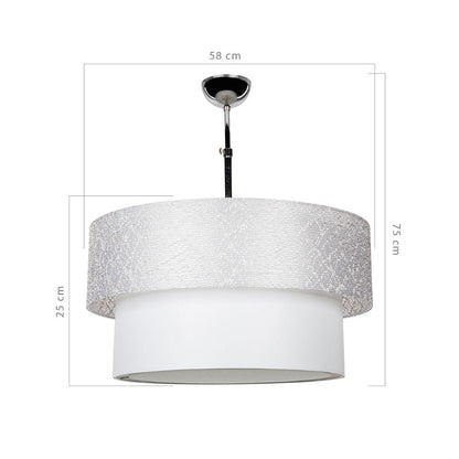 Lampe à suspension Polo MDL2749 en tissu gris