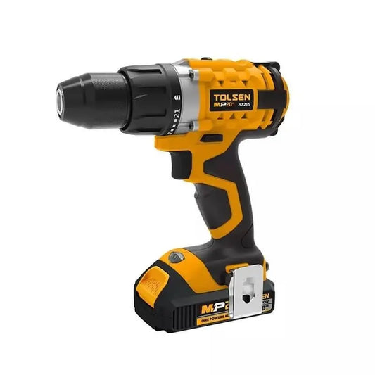 Trapano avvitatore a percussione Tolsen 20V con 2 batterie 2Ah e valigetta