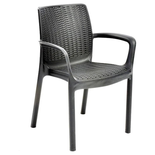 Chaise Keter Bali avec accoudoirs anthracite 83x58x53 h cm