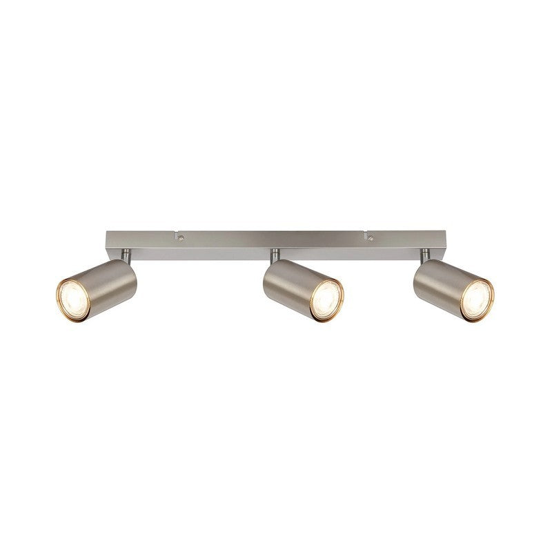 Bar avec 3 spots orientables nickel satiné 44 x 5,5 x 15,5 cm