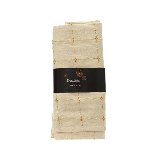 Tovaglia ecrù con decorazioni oro 140 × 180 cm