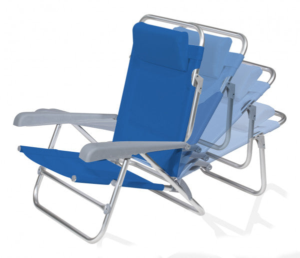 Chaise de plage inclinable Palau, couleur bleue