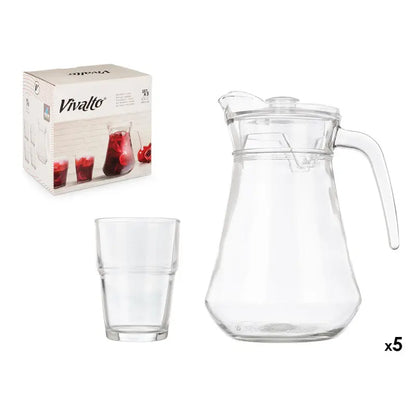 Coffret 5 pièces avec pichet de 1,3 L et 4 verres de 270 ml
