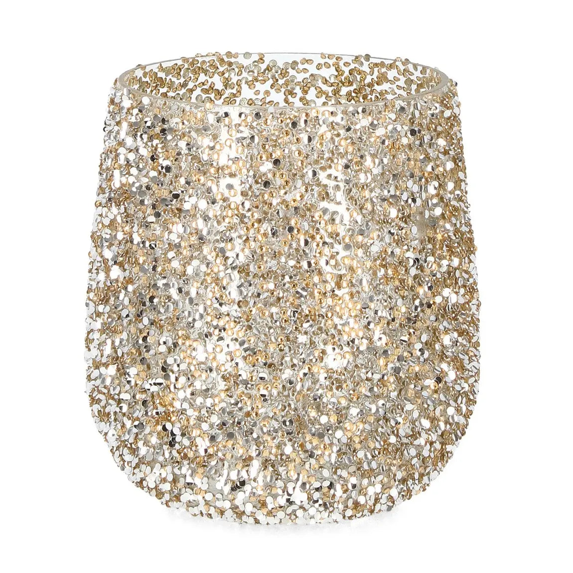 Portacandela Brillant in vetro oro Ø15 × H17 cm