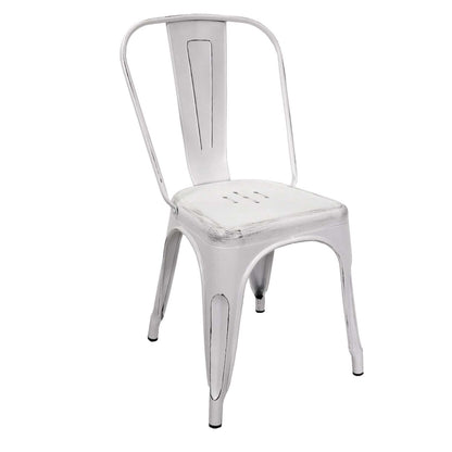 Sedia ferro new bristol bianco antico cm51x43h84