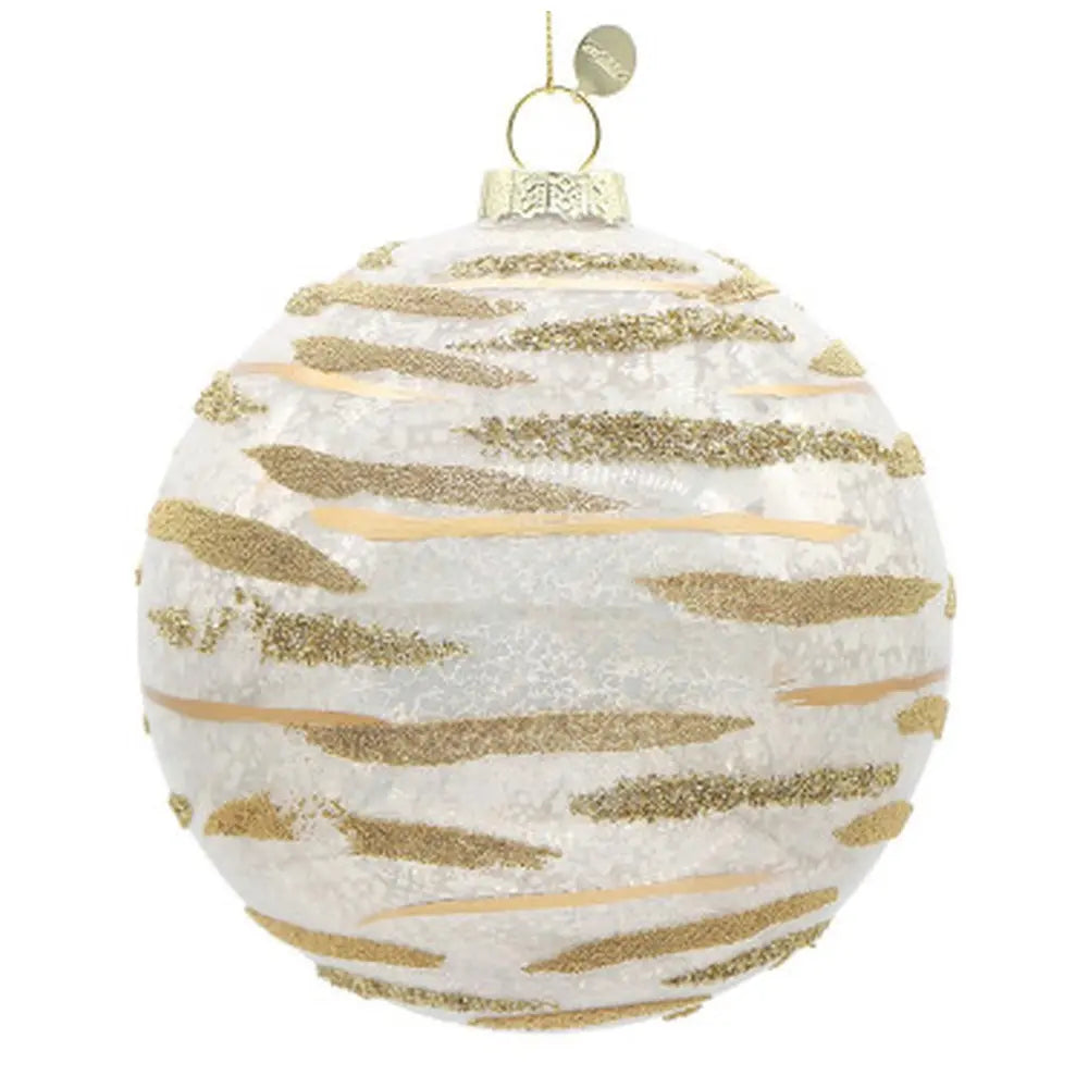 Sfera decorativa Streaks in vetro bianco Ø15 cm
