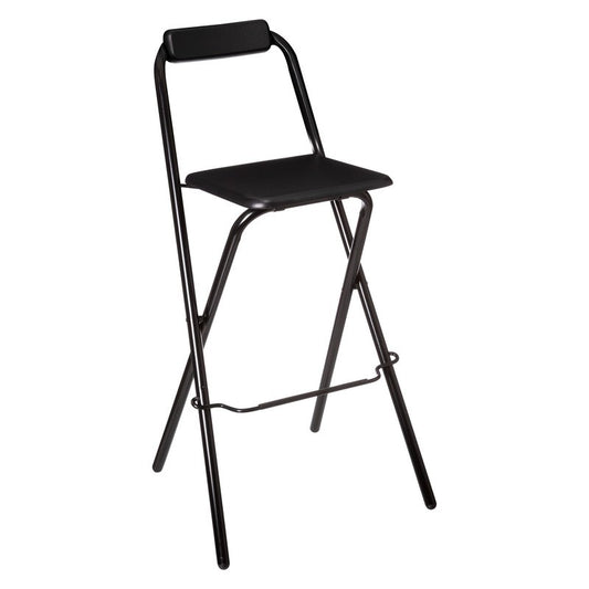 Tabouret de bar pliant noir Louna 50x51x97h cm