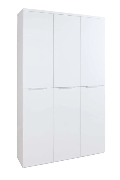 Armoire Mundi 6 portes laquée blanc 119,8x35,1x200 h cm