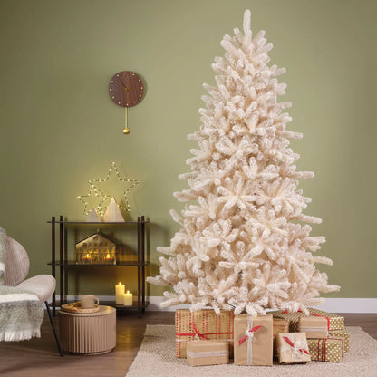 Albero di Natale Cozy Fir crema innevato Ø130 × H210 cm