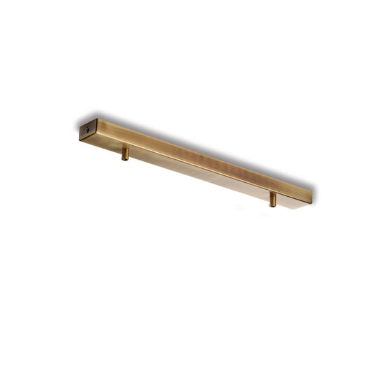 Rosone rettangolare multicavo in ferro bronzato 2 fori H.3 - L.50 x 5