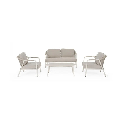 Salon de jardin Bizzotto Miravet Wall 4 places en aluminium avec table basse