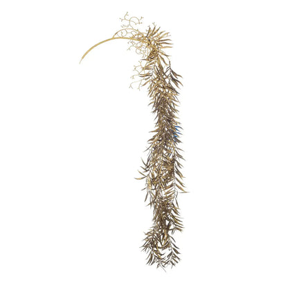 Ramo decorativo Edhel bambù nero e oro H100 cm