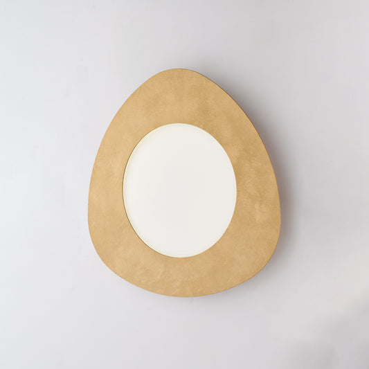 Plafoniera triangolare in metallo laccato con decorazione oro antico e led integrato H.5 - Ø 40