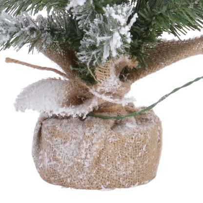 Mini albero di Natale Imperial verde innevato con 10 LED Ø30 × H45 cm