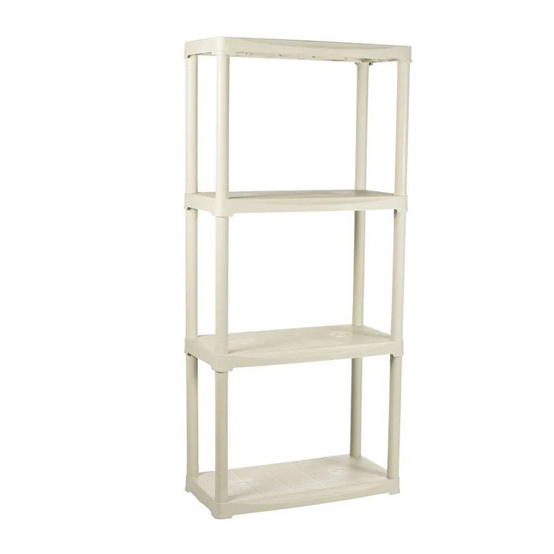 Scaffale in resina 4 ripiani ecru 60x30x133 cm