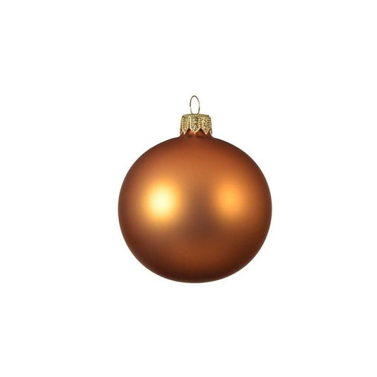 Set 4 palline di Natale in vetro ambra opaco Ø10 cm