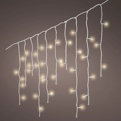 Catena luminosa LED Icicle bianca con luce bianco caldo da esterno 480 × H52 cm