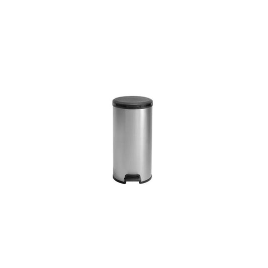 Keter Deco Bin Round 30l poubelle argentée 36x30x59 h cm