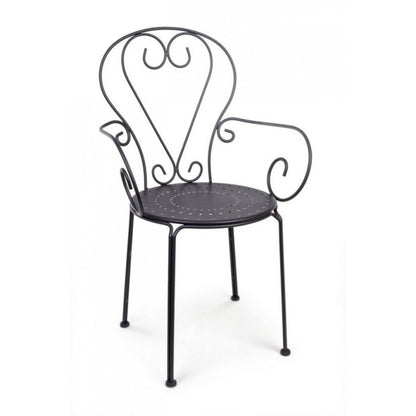 4x Chaises de Jardin en Acier Anthracite ETIENNE 49x49x89 cm